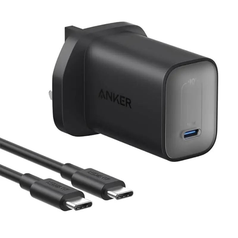 شاحن أنكر نانو بقدرة 100 واط مع كابل USB-C بطول 6 أقدام وبتيار 5 أمبير – أسود