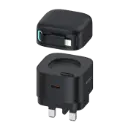 USAMS US-CC211 35W GaN Charger with Retractable Lightning Cable (Black)