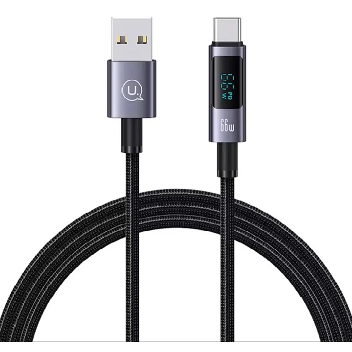 USAMS US-SJ673 6A Type-C Digital Display Fast Charging Cable 1.2m (Tarnish)