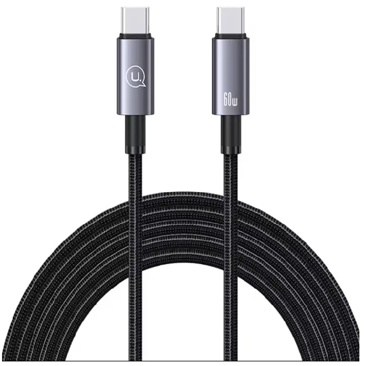 USAMS US-SJ664 60W Type-C to Type-C Alloy Fast Charging Cable 2m (Tarnish)