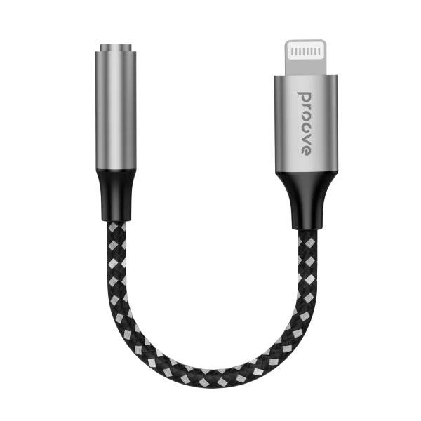 محوّل صوت Proove SoundMesh من Lightning إلى 3.5 ملم – رمادي