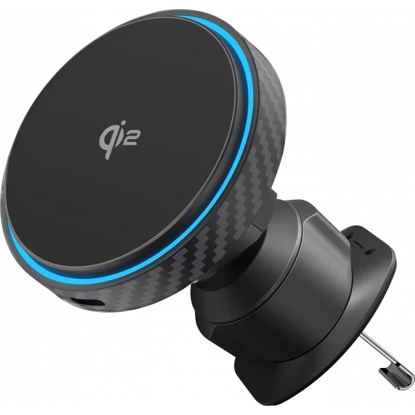 حامل شحن لاسلكي للسيارة Proove Graphite Circle Qi2 بقدرة 15 واط – أسود