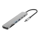 موزّع منافذ Proove Iron Link 7 في 1 مع HDMI – فضي