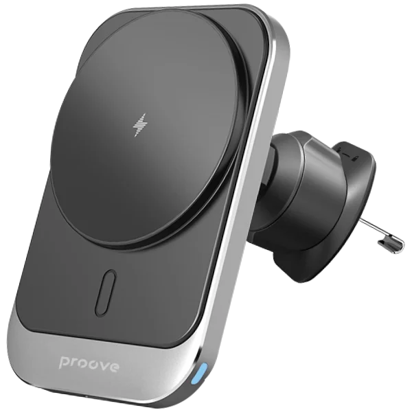 Proove Square Magnetic PRO 15W Wireless Car Holder (Metal Gray)