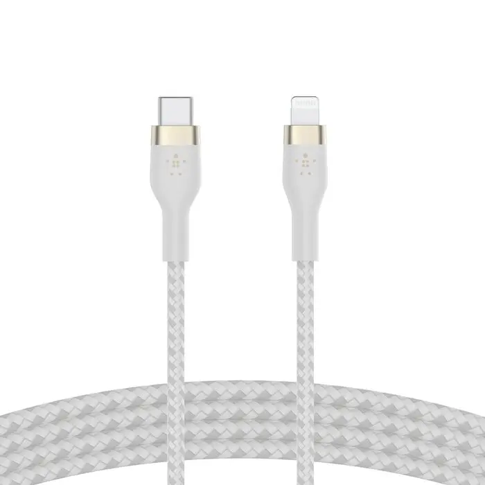 Belkin BoostCharge Pro Flex Braided USB-C to Lightning Cable, 1M, White
