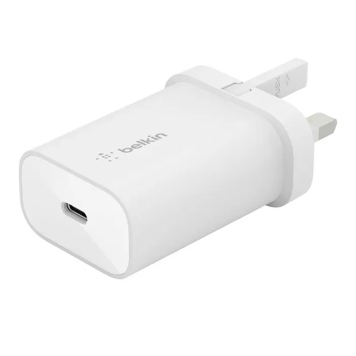 شاحن حائط بيلكن BoostCharge USB-C PD 3.0 PPS بقوة 25 واط — اللون الأبيض