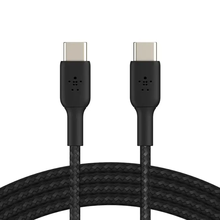 كيبل مضفر بيلكن من USB-C إلى USB-C بطول 1 متر — اللون الأسود