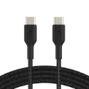 كيبل مضفر بيلكن من USB-C إلى USB-C بطول 1 متر — اللون الأسود
