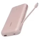 Belkin BoostCharge Power Bank 20K with Integrated Cable, Pink