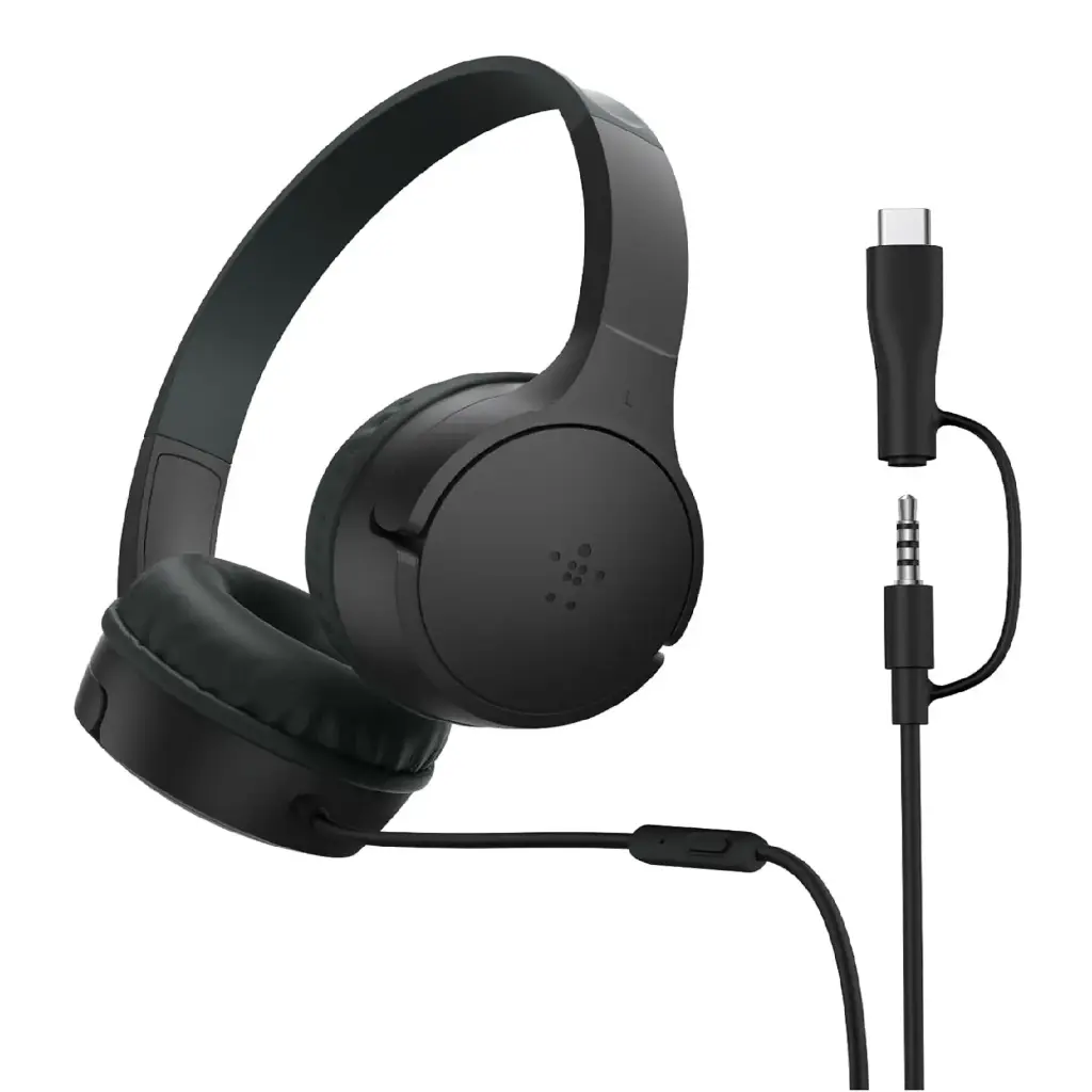 Belkin SoundForm Mini Wired On-Ear Headphones, Black