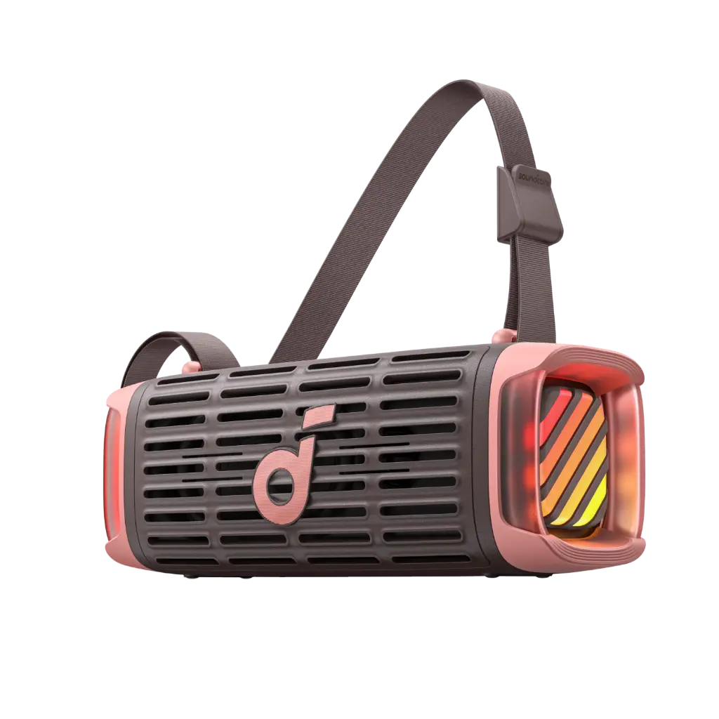 Anker Soundcore Boom 3i Portable Bluetooth Speaker, Pink & Brown