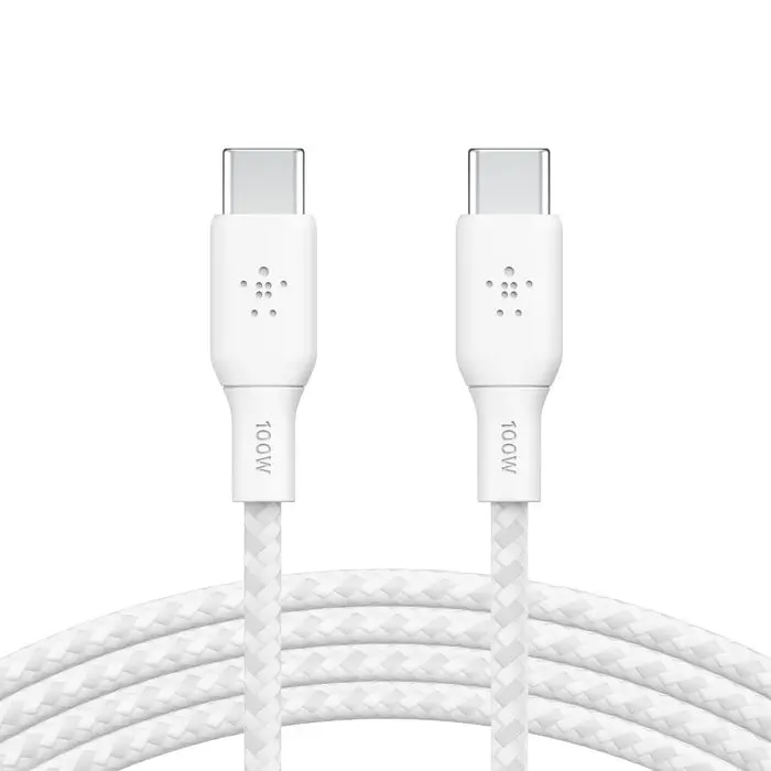 Belkin Braided USB-C 2.0 100W Cable 2M - White