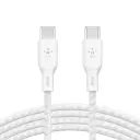 كيبل بيلكن مضفر USB-C 2.0 إلى USB-C بقوة 100 واط بطول 2 متر — اللون الأبيض