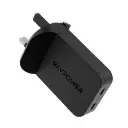 RAVPower 65W Slim Wall Charger with 2 Type-C Ports - Black