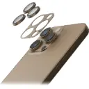 Levelo Compatible with iPhone 16 Pro/16 Pro Max Trio Pro 2 In 1 Lens & Frame Protector, Aluminum Alloy Frame (Desert Rose Gold) 