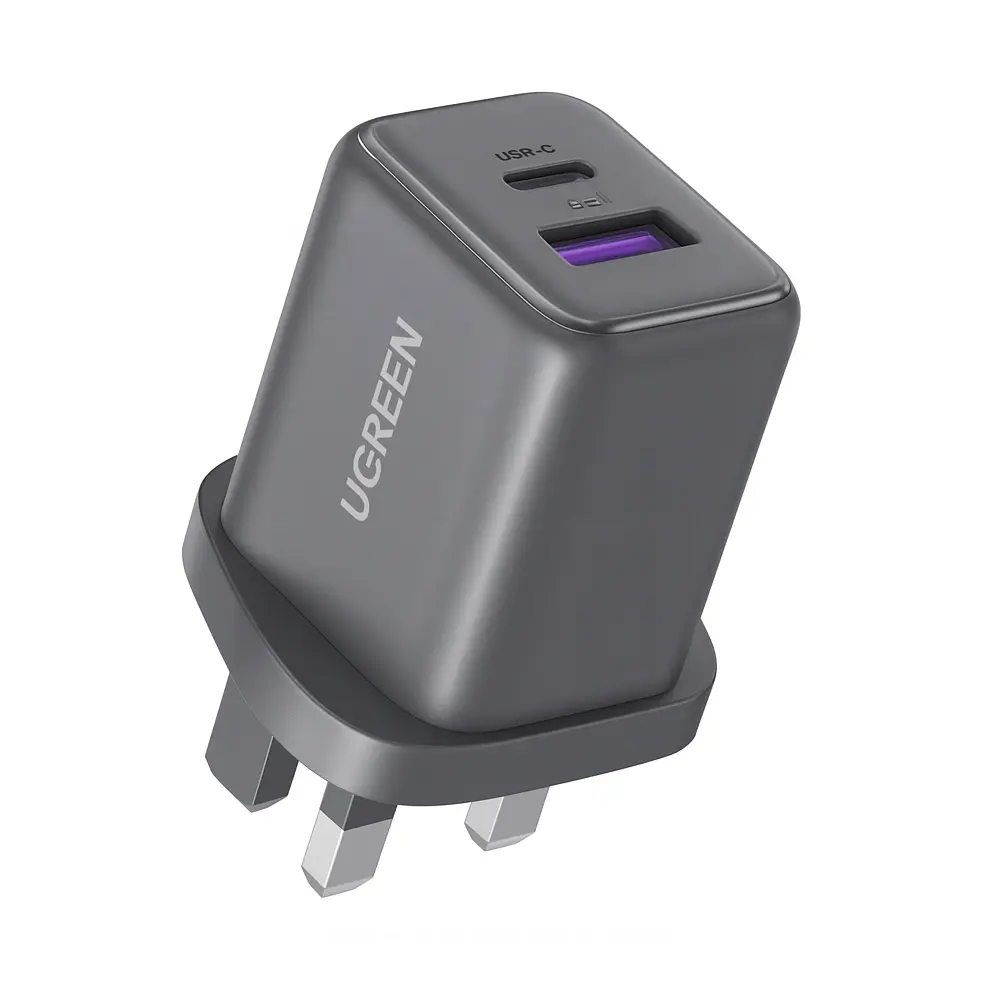 UGREEN 30W 2-Port USB-C GaN Fast Charger - Space Gray