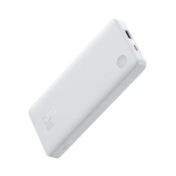 باور بانك باسيوس Airpow Lite بسعة 10,000 مللي أمبير بقدرة 15 واط — اللون الأبيض (مع كيبل USB-C بطول 30 سم باللون الأبيض)
