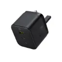 شاحن يدوي باسيوس Palm Charger 2C+U بقدرة 65 واط — النسخة البريطانية، اللون الأسود