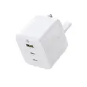 شاحن يدوي باسيوس Palm Charger 2C+U بقدرة 65 واط — النسخة البريطانية، اللون الأبيض