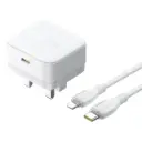 شاحن يدوي باسيوس Palm Charger 1C بقدرة 30 واط — النسخة البريطانية، اللون الأبيض (مع كيبل USB-C إلى USB-C بطول 1 متر بقدرة 60 واط)
