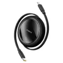 كيبل باسيوس Free2Pull قابل للسحب من USB-C إلى iPhone بقدرة 20 واط وطول 1 متر — اللون الأسود