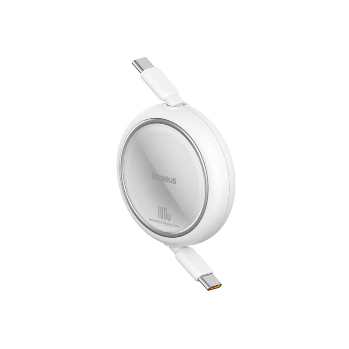كيبل باسيوس Free2Draw قابل للسحب من USB-C إلى USB-C بقدرة 100 واط وطول 1 متر — اللون الأبيض
