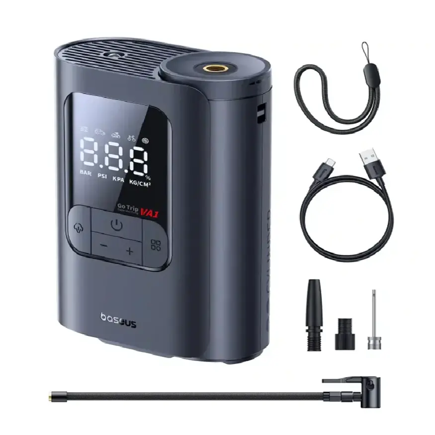 Baseus GoTrip VA1 Cordless Inflator 22-Cylinder Black (With Hoses + Cable)