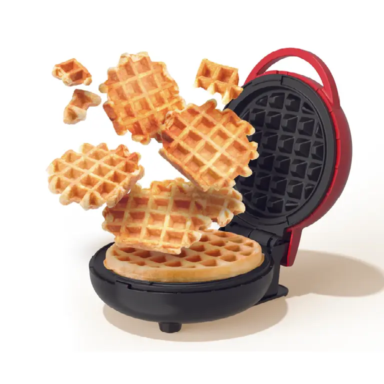 Nutricook Mini Waffle Maker, Red