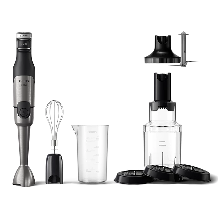 Philips 5000 Series Immersion Hand Blender 1200W with Spiralizer & XL Chopper HR2684/00