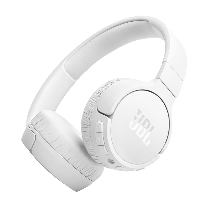 سماعة JBL Tune 670NC لاسلكية فوق الأذن بإلغاء ضجيج تكيفي - لون أبيض