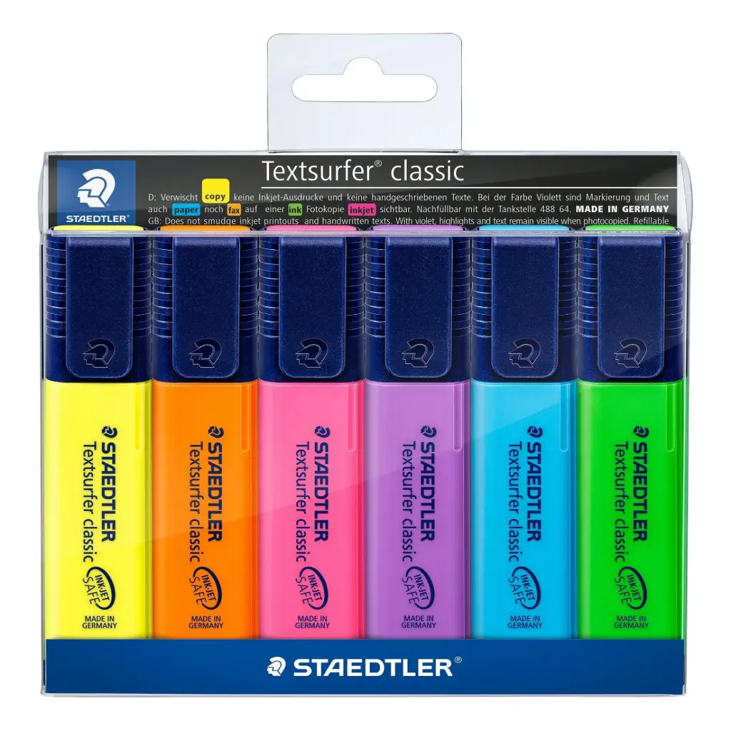STAEDTLER Textsurfer Classic 364 Wallet - 6 Assorted Colors 