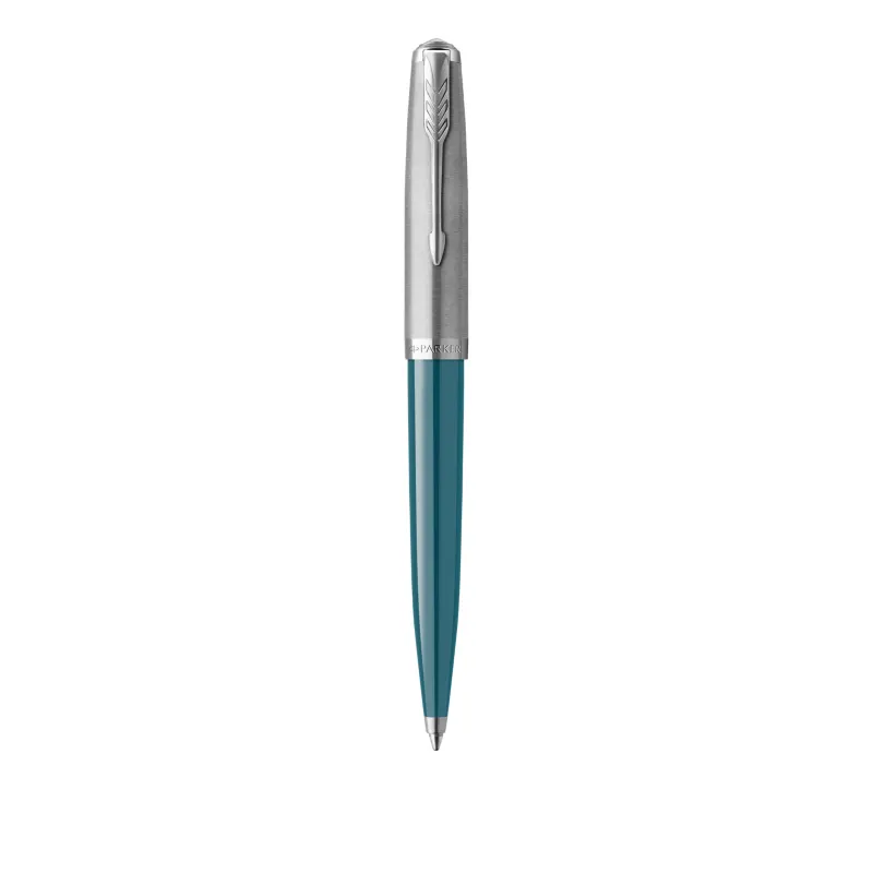 PARKER 51 Ballpoint Pen - Teal Blue Resin Stainless Steel Cap CT 