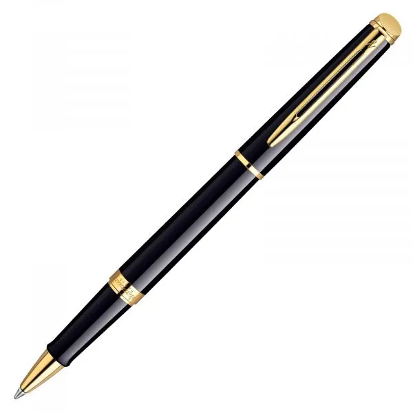 WATERMAN Hemisphere Rollerball Pen - Black GT Fine Point Black Ink Gift Box 