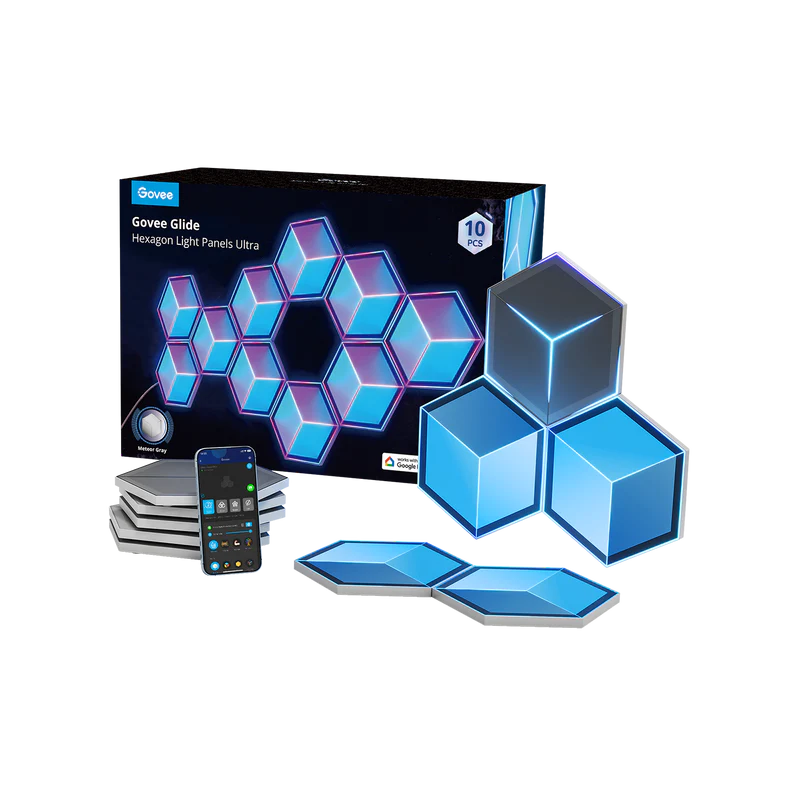 Govee Glide Hexagon Light Panels Ultra Meteor Grey 7Pack