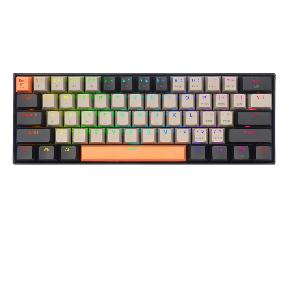 Redragon Draconic Elite 61% Wireless, Orange+Grey+Black, Brown Switch