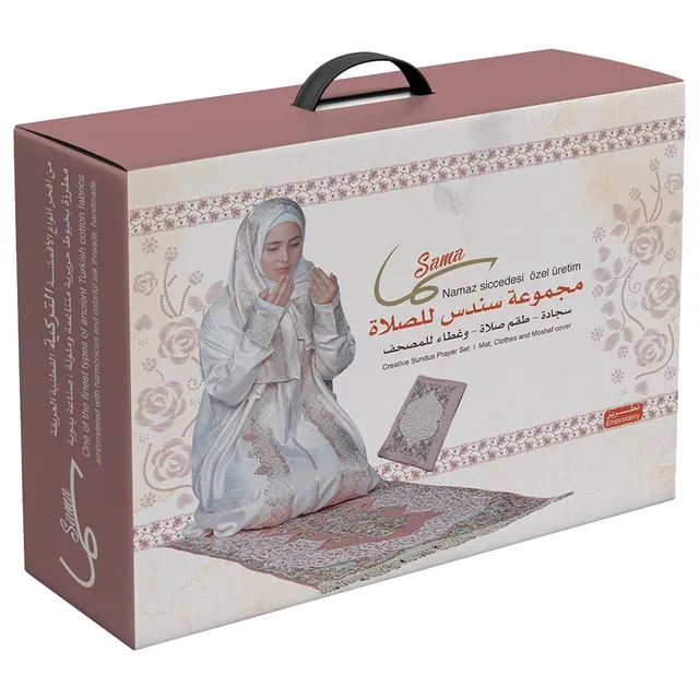 Sundus Sama Creative Prayer Set | Complete Islamic Prayer Set with Mat Tasbeeh & Accessories