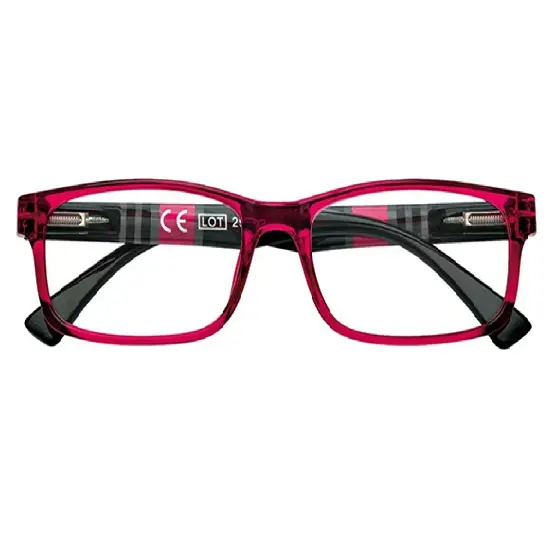 نظارة قراءة زيبو – إطار "Slim Fashion" أحمر موديل B25 بقوة +2.00 – 31Z-B25-RED200