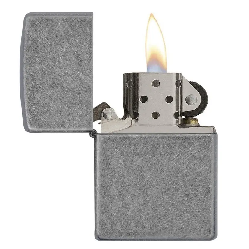 Zippo Windproof Lighter – Armor Regular Antique Silver Plate – Series 121FB – 121FB