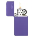 Zippo Windproof Lighter – Slim Purple Matte with Zippo Logo – Series 1637ZL – 1637ZL
