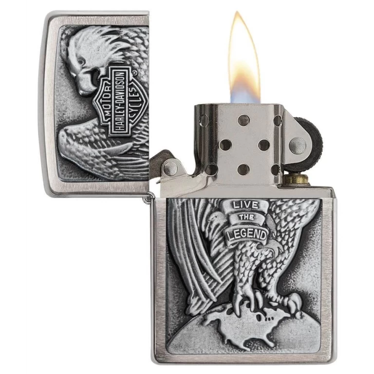 Zippo Windproof Lighter – Regular Brushed Chrome Made in USA Eagle – 200HD-H231