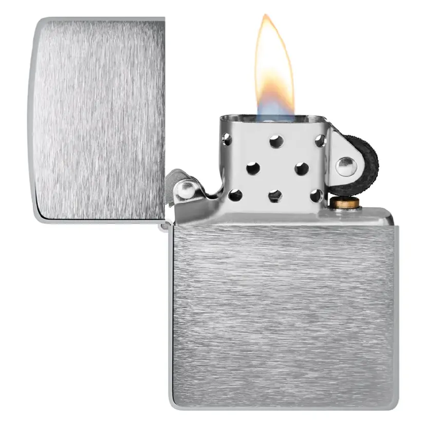 Zippo Windproof Lighter – Armor Regular Brushed Chrome Heavy Wall – Series 162 – 162