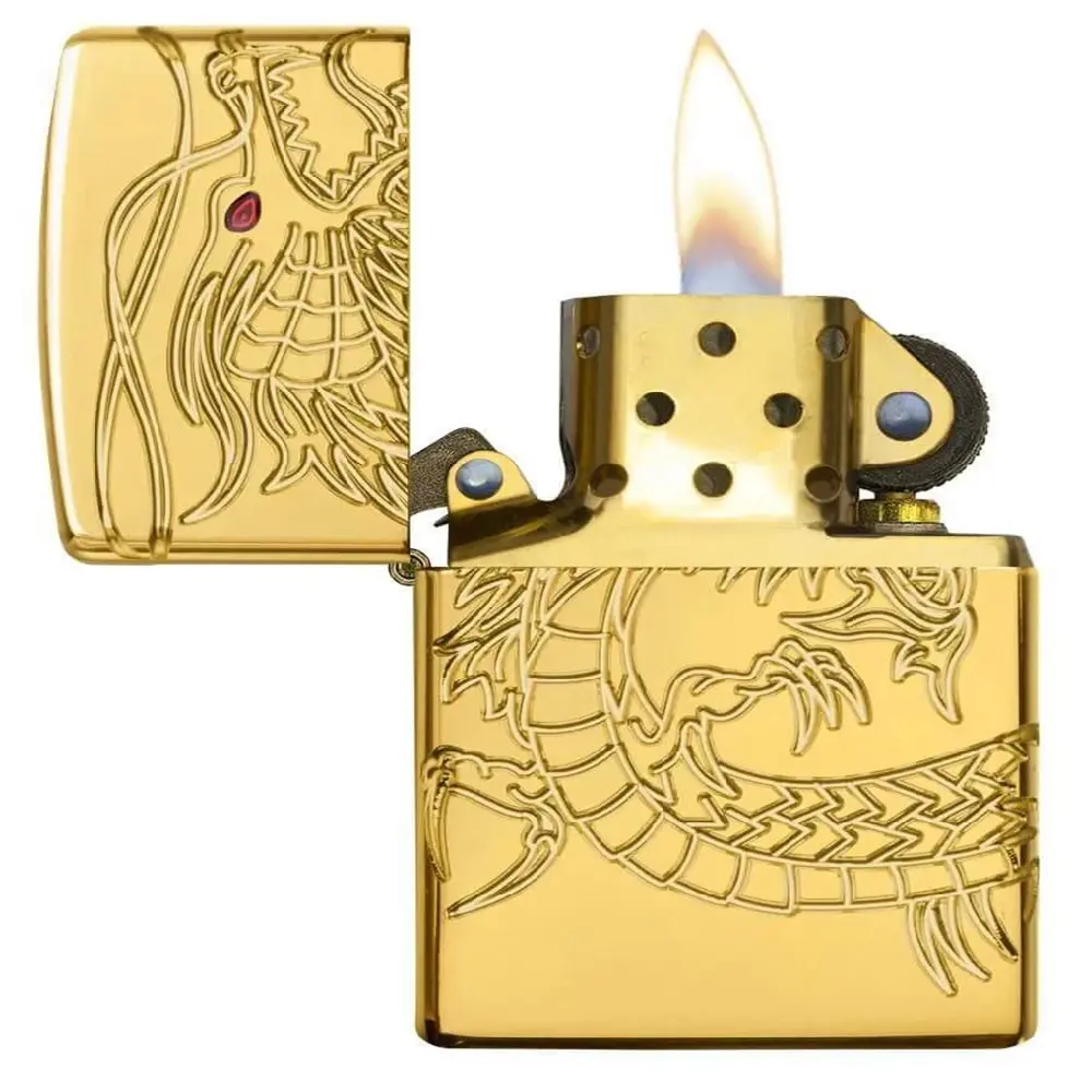 Zippo Windproof Lighter – High Polish Chrome Chinese Dragon Collectible – 29265