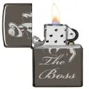 Zippo Windproof Lighter – Slim Chrome – The Boss Design – 150-MP402975