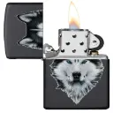 Zippo Windproof Lighter – Regular Black Matte – Siberian Husky Design – 218-CI412378