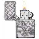 Zippo Windproof Lighter – Brushed Chrome – Patriotic Eagle Design – 49027-167