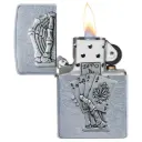 Zippo Windproof Lighter – Regular Street Chrome – Dead Man's Hand Emblem – 49536-207