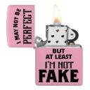 Zippo Windproof Lighter – Regular Pink Matte – I May Not Be Perfect – 238-CI404934