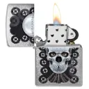Zippo Windproof Lighter – Regular Brushed Chrome – Metal Skull Design – 200-CI018298