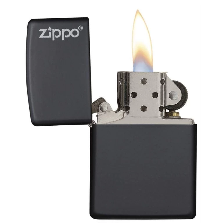 Zippo Windproof Lighter – Regular Black Matte – Mazzi Flame Lion – 218-CI001279