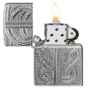 Zippo Windproof Lighter – Brushed Chrome – Greek Pattern Design – 167-AE400714